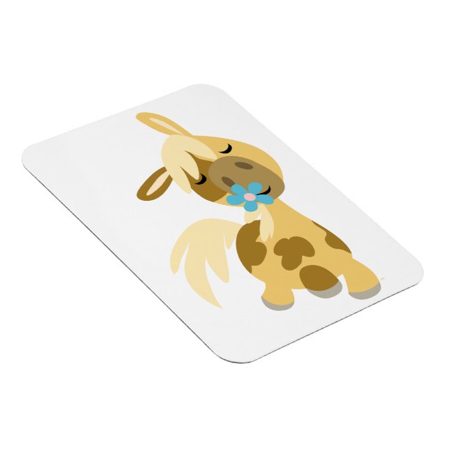 Blue Flower and Cute Cartoon Pony Flexible Magnet (Right Side)