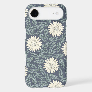 Blue Flower and Leaf Pattern