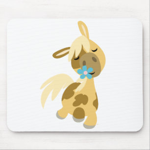 Blue Flower and  Pony mousepad