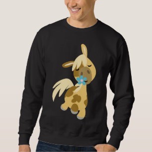 Blue Flower and Pony T-shirt Sweatshirt