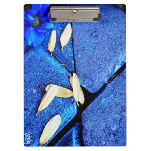Blue Flower and Yellow Petals Clipboard