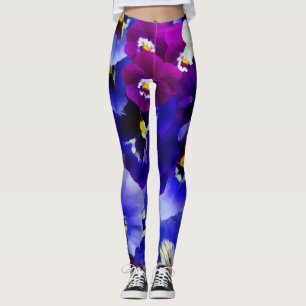Blue Flower Arrangement Leggings