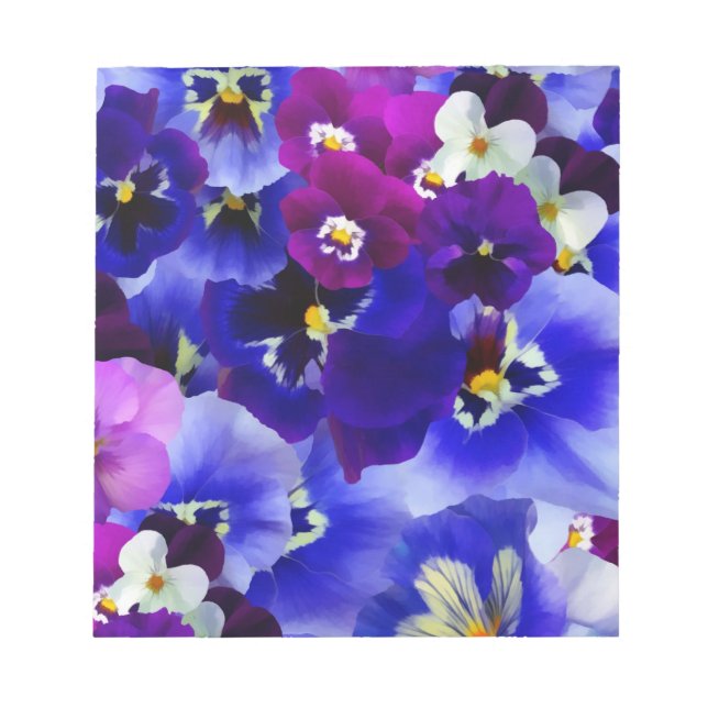 Blue Flower Arrangement Notepad (Front)