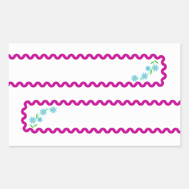 Blue Flower Background Rectangle Sticker (Front)