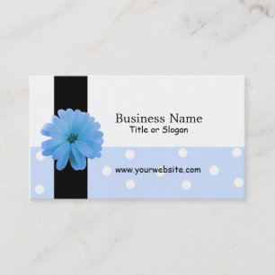 Blue Flower Black Ribbon Design Business Card