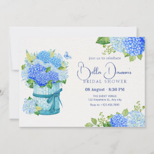 Blue flower bouquet  invitation