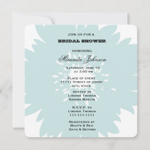 Blue Flower Bridal Invitation
