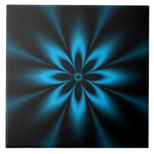 Blue Flower Burst Tile
