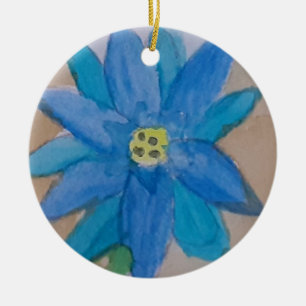 Blue Flower Ceramic Tree Decoration