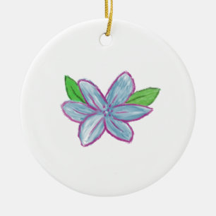 Blue Flower Ceramic Tree Decoration