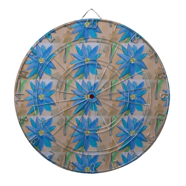 Blue Flower Dartboard (Front)