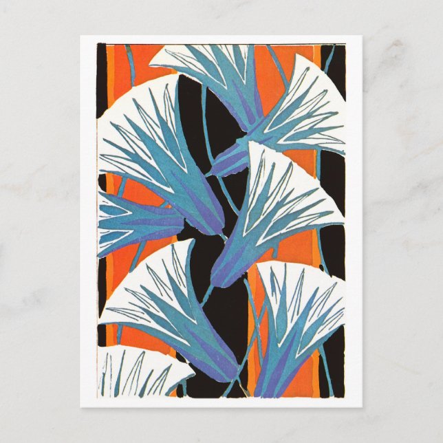 Blue Flower Deco Postcard (Front)