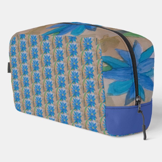 Blue Flower Dopp Kit (Right Corner)