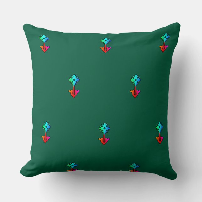 Blue Flower Dr Green                   Cushion (Front)