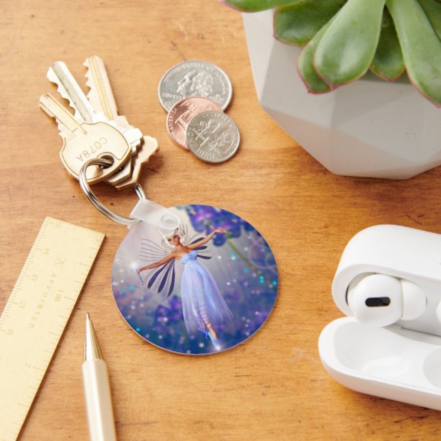Blue Flower Fairy Key Ring (Desk)