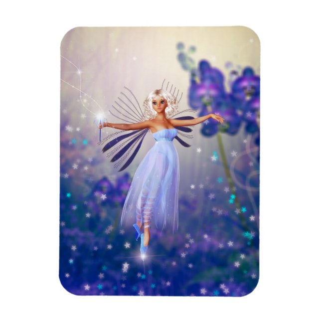 Blue Flower Fairy Magnet (Vertical)