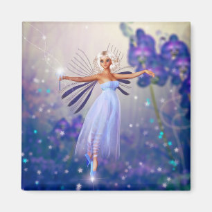 Blue Flower Fairy Magnet