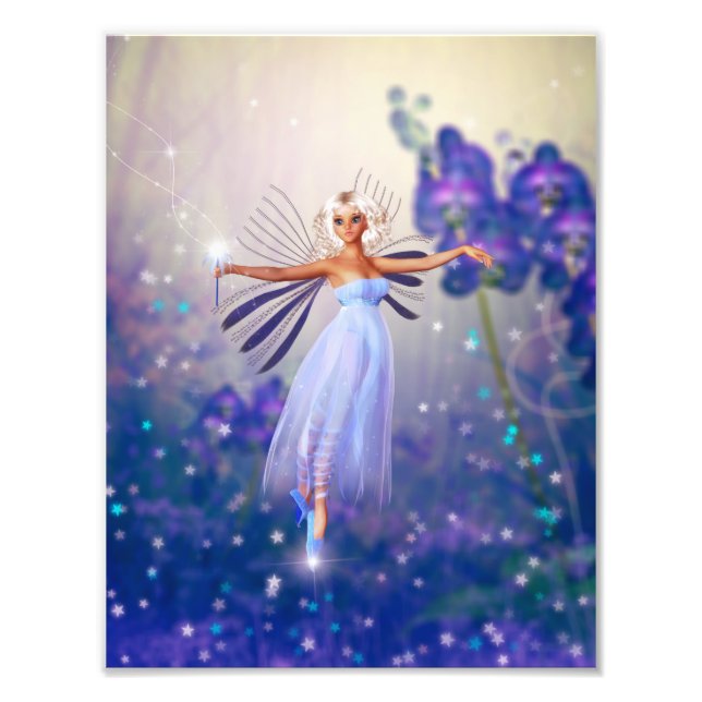 Blue Flower Fairy Photo Print (Front)