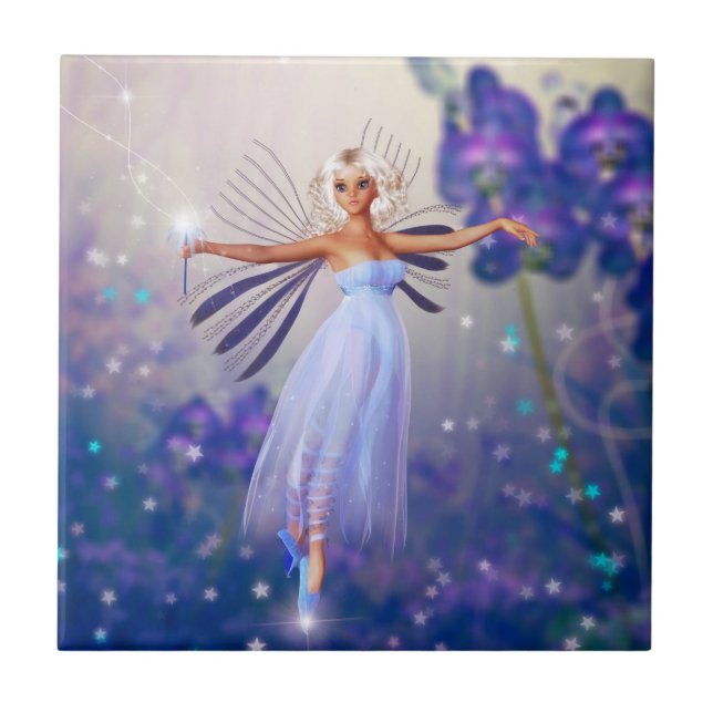 Blue Flower Fairy Tile (Front)