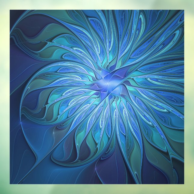 Blue Flower Fantasy Pattern, Abstract Fractal Art (Sheet 3)