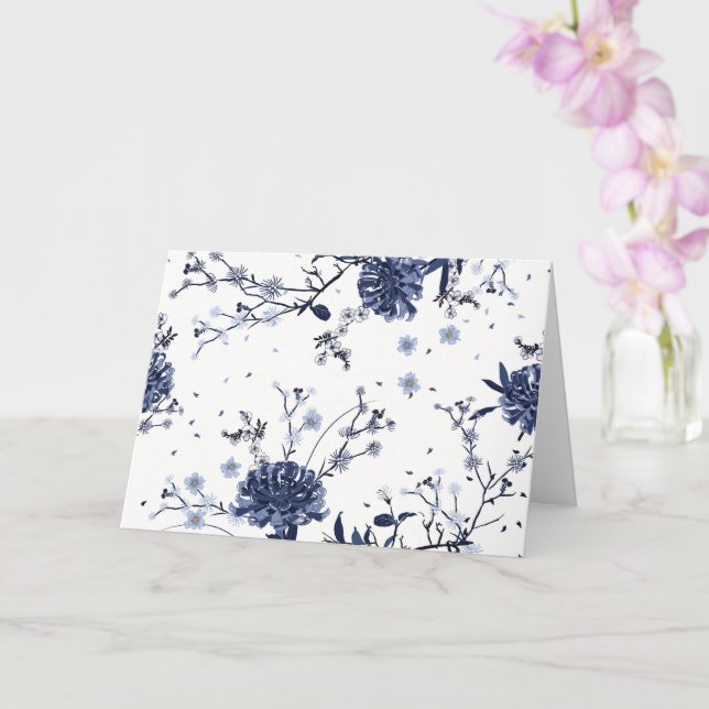 Blue Flower, Floral Art, Watercolor Rose, Personal Card (Orchid)