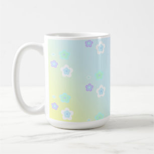Blue Flower floral Gradient colourful Pattern Coffee Mug