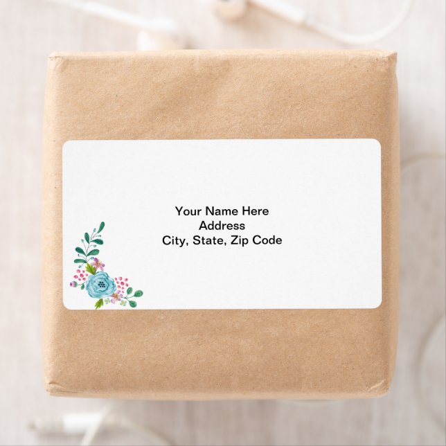 Blue Flower Floral  Labels (Insitu)
