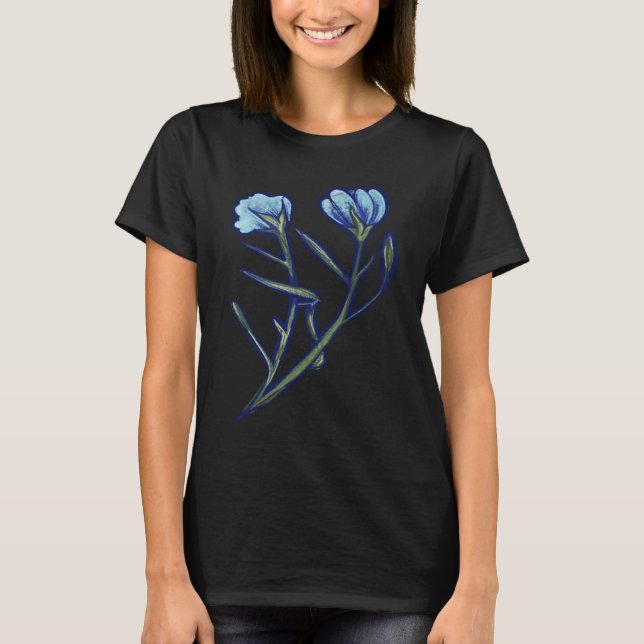 Blue Flower gardening artwork T-Shirt (Front)