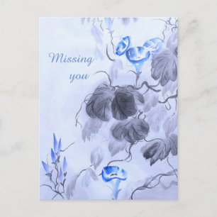 Blue Flower Holiday Postcard