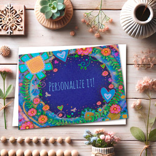 Blue Flower Inspirivity Floral Customisable Fun Card