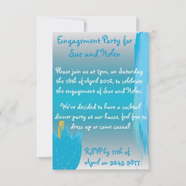 Blue Flower Invite (Front)