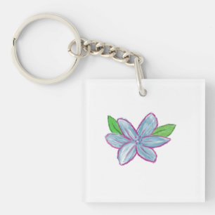 Blue Flower Key Ring