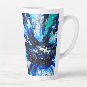 Blue flower latte mug