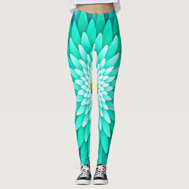 Blue Flower Leggings (Front)