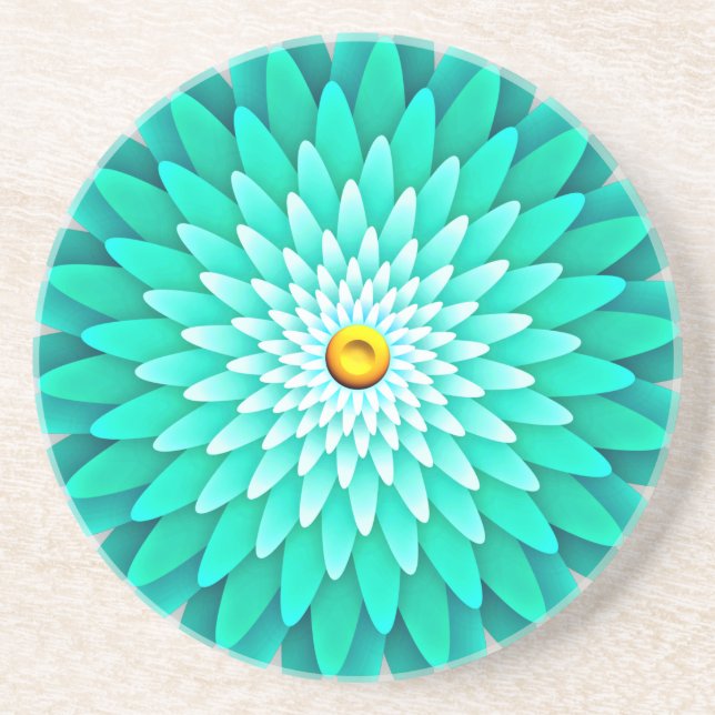 Blue Flower Mandala-68566 Coaster (Front)