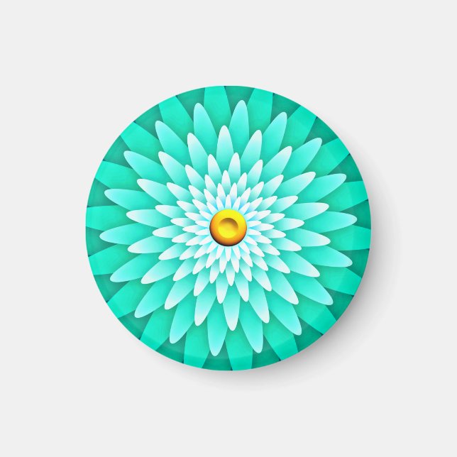 Blue Flower Mandala-68566 Magnet (Front)