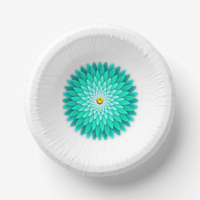 Blue Flower Mandala-68566 Paper Plates (Front)