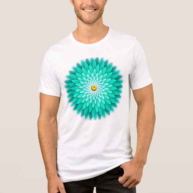 Blue Flower Mandala-68566 Tri-Blend Shirt (Front)
