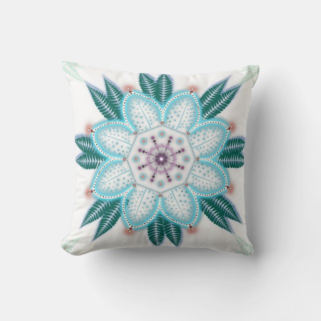 Blue Flower Mandala  Cushion (Front)