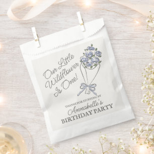 Blue Flower Market Fresh Floral Birthday Favour Bags