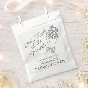 Blue Flower Market Fresh Floral Bridal Shower Favour Bags