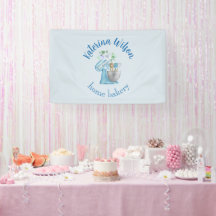  Blue Flower Mixer Small Bakery Logo Brand