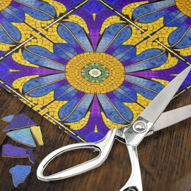 Blue Flower Mosaic Tiles - Historical Theme Craft  Tissue Paper (Creator Uploaded)