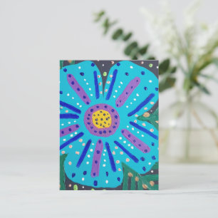 Blue Flower Painting Postcard