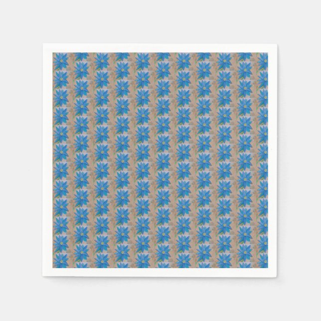 Blue Flower Paper Napkin (Front)