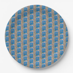 Blue Flower Paper Plate