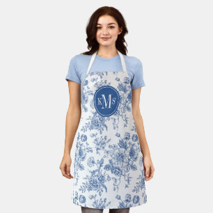 Blue Flower Pattern Apron