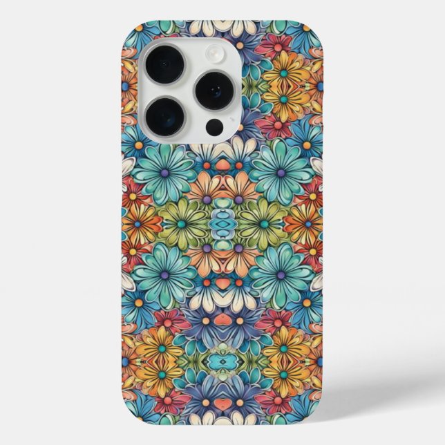 Blue flower pattern Case-Mate iPhone case (Back)