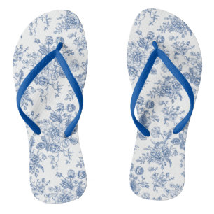 Blue Flower Pattern Jandals