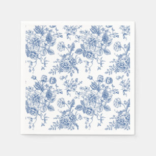 Blue Flower Pattern Napkin